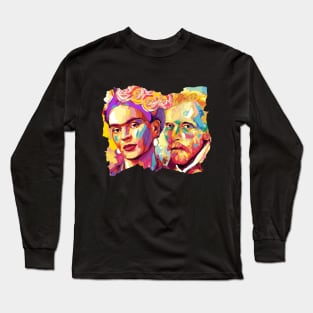 Van Gogh Frida Kahlo Portrait Long Sleeve T-Shirt